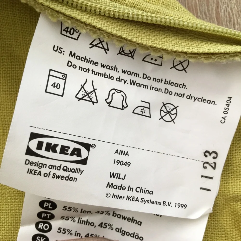 IKEA AINA PILLOW COVER LIME